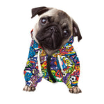Funky Graffiti Pattern Print Dog Zip Up Hoodie
