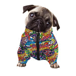 Funky Graffiti Pattern Print Dog Zip Up Jacket