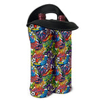 Funky Graffiti Pattern Print Double Neoprene Wine Tote