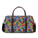 Funky Graffiti Pattern Print Duffle Bag
