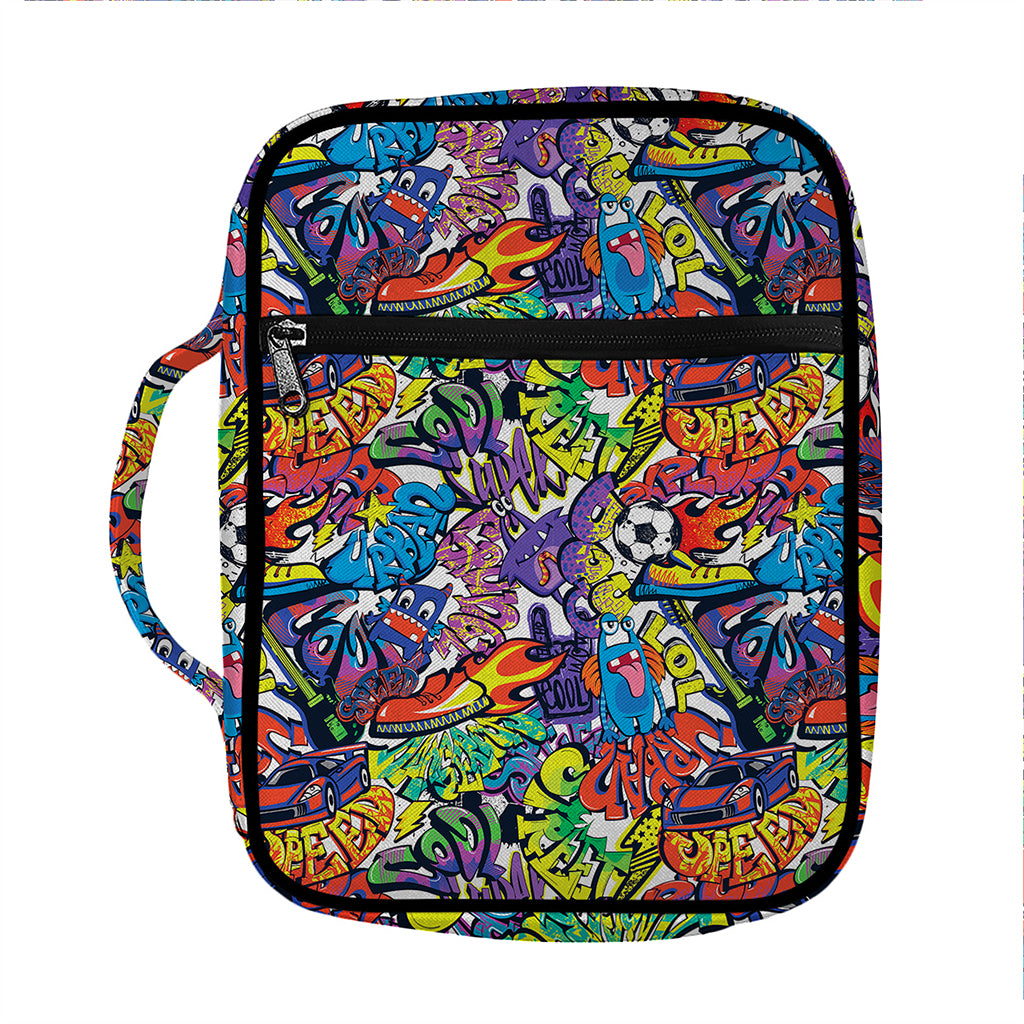 Funky Graffiti Pattern Print Front Pocket Bible Bag