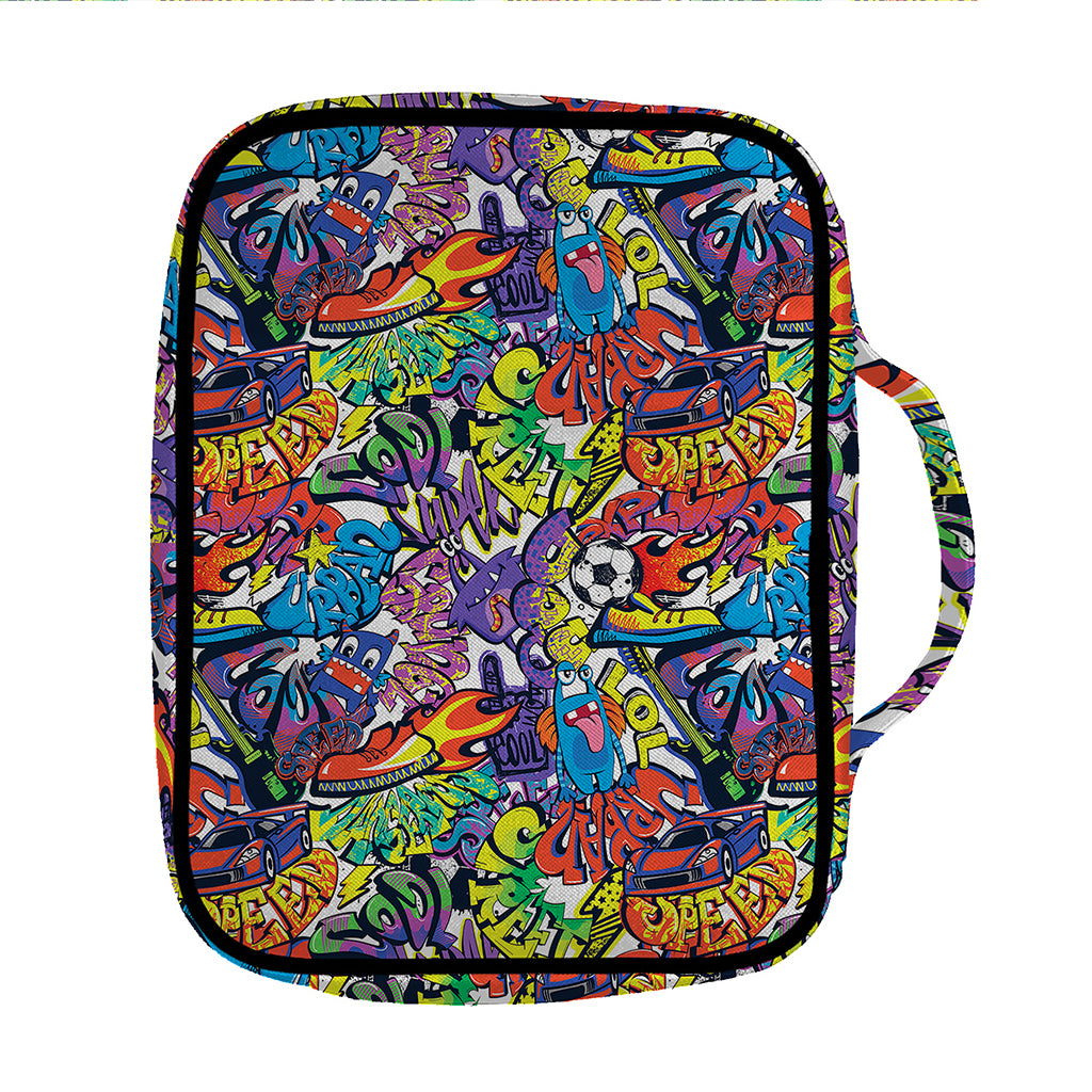 Funky Graffiti Pattern Print Front Pocket Bible Bag