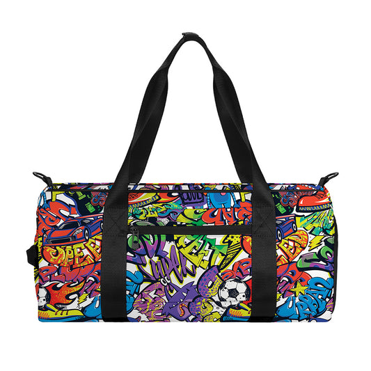 Funky Graffiti Pattern Print Gym Bag