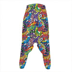 Funky Graffiti Pattern Print Hammer Pants