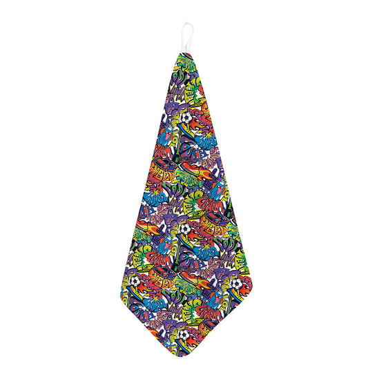 Funky Graffiti Pattern Print Hand Towel