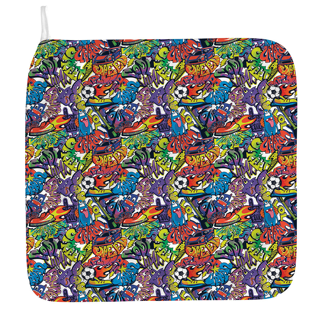 Funky Graffiti Pattern Print Hand Towel