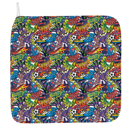 Funky Graffiti Pattern Print Hand Towel