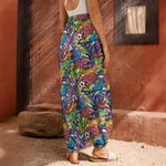 Funky Graffiti Pattern Print Harem Pants