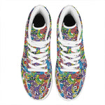 Funky Graffiti Pattern Print High Top Leather Sneakers