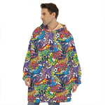 Funky Graffiti Pattern Print Hoodie Blanket