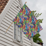 Funky Graffiti Pattern Print House Flag