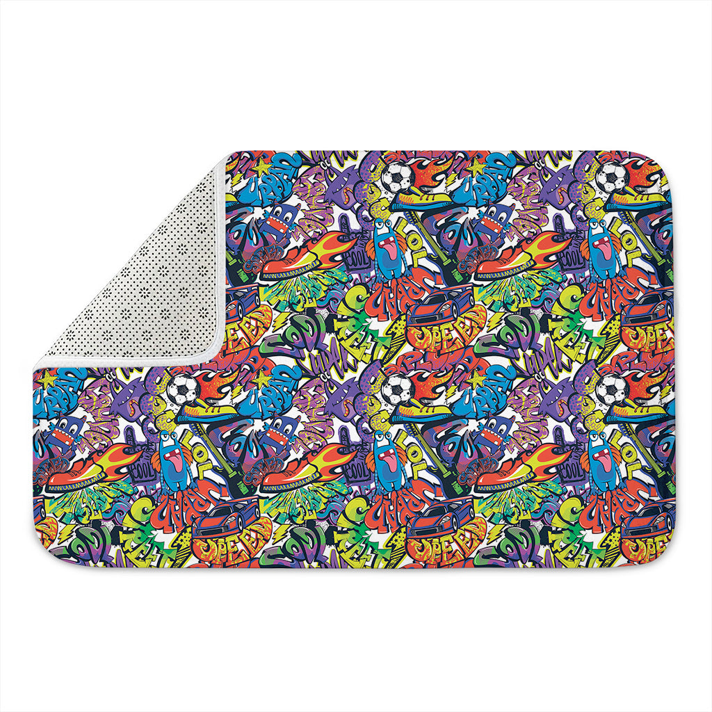 Funky Graffiti Pattern Print Indoor Door Mat