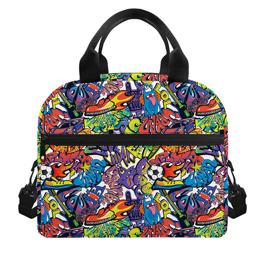Funky Graffiti Pattern Print Insulated Lunch Bag