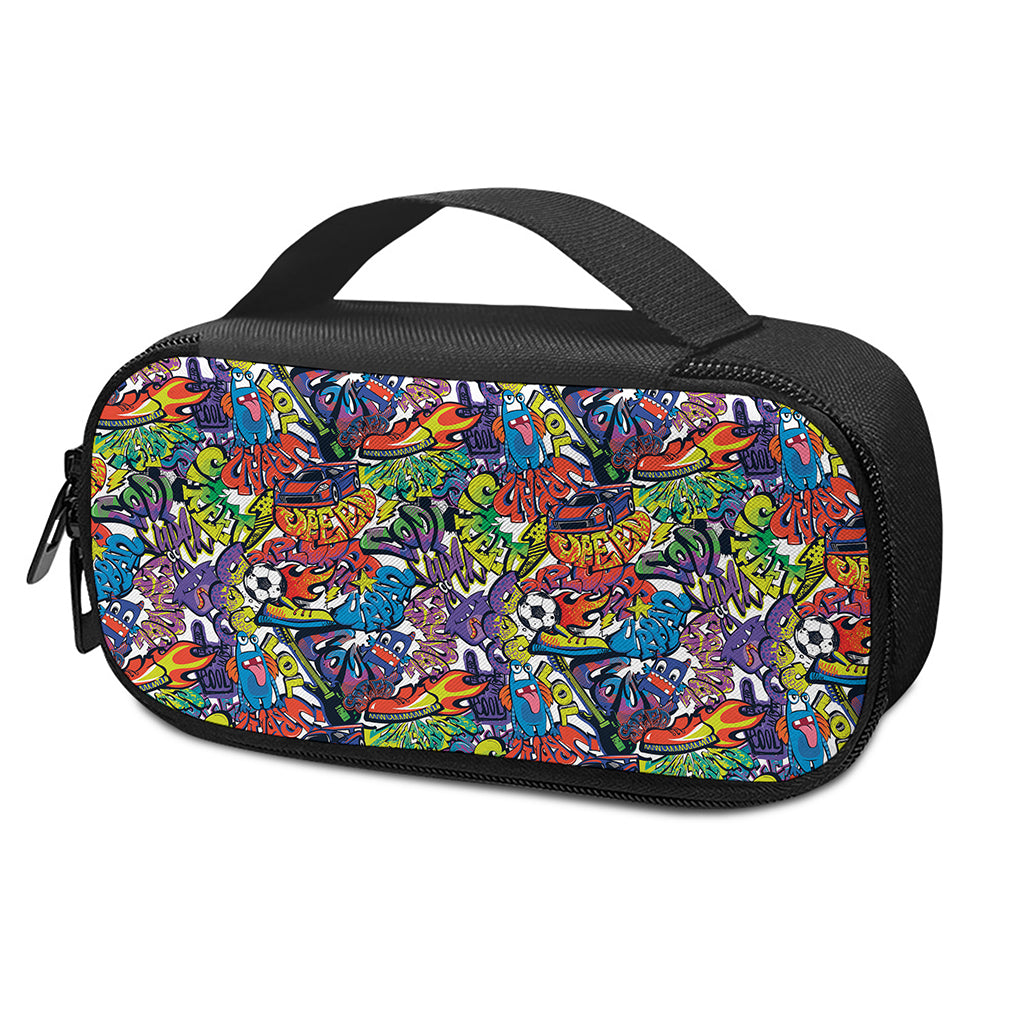 Funky Graffiti Pattern Print Insulin Cooler Travel Case