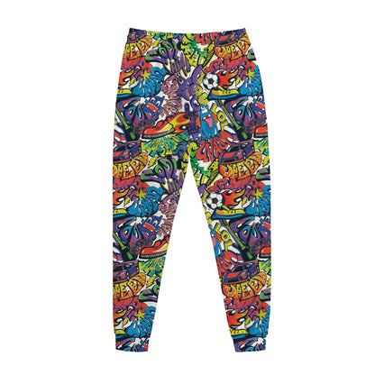 Funky Graffiti Pattern Print Jogger Pants