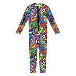 Funky Graffiti Pattern Print Jumpsuit