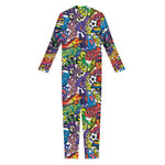 Funky Graffiti Pattern Print Jumpsuit