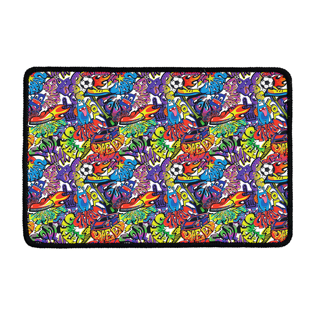 Funky Graffiti Pattern Print Kitchen Mat