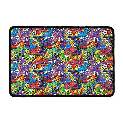 Funky Graffiti Pattern Print Kitchen Mat