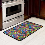 Funky Graffiti Pattern Print Kitchen Mat
