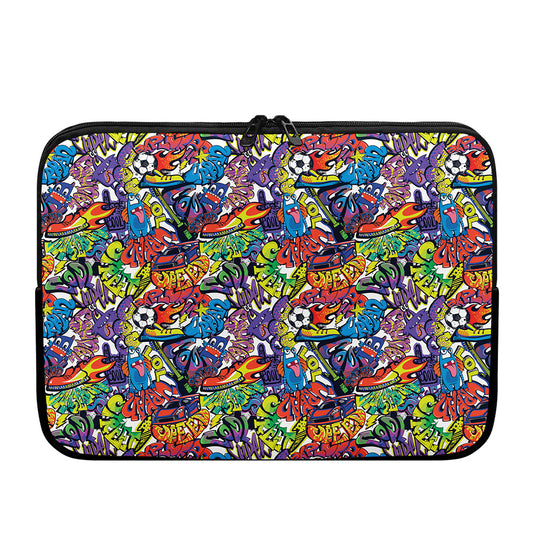 Funky Graffiti Pattern Print Laptop Sleeve