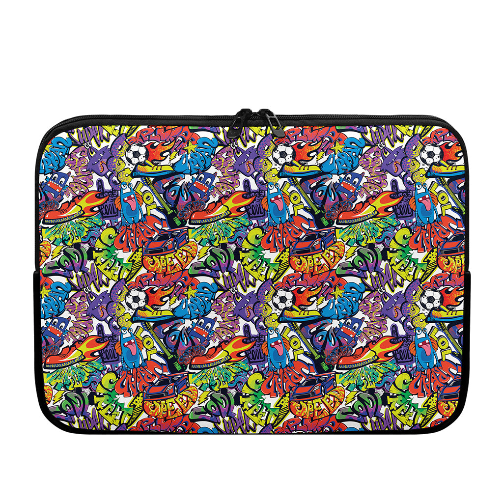 Funky Graffiti Pattern Print Laptop Sleeve