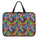 Funky Graffiti Pattern Print Laptop Sleeve With Handle