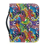 Funky Graffiti Pattern Print Leather Bible Cover