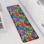 Funky Graffiti Pattern Print Long Kitchen Mat
