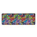 Funky Graffiti Pattern Print Long Kitchen Mat
