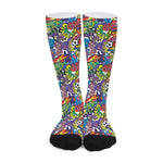 Funky Graffiti Pattern Print Long Socks