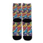 Funky Graffiti Pattern Print Long Socks