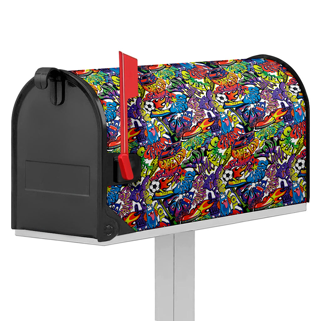 Funky Graffiti Pattern Print Mailbox Cover