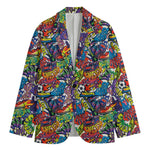 Funky Graffiti Pattern Print Men's Blazer