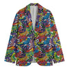 Funky Graffiti Pattern Print Men's Blazer