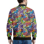 Funky Graffiti Pattern Print Men's Bomber Jacket