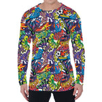 Funky Graffiti Pattern Print Men's Long Sleeve T-Shirt