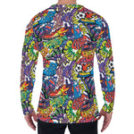 Funky Graffiti Pattern Print Men's Long Sleeve T-Shirt