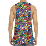 Funky Graffiti Pattern Print Men's Muscle Tank Top