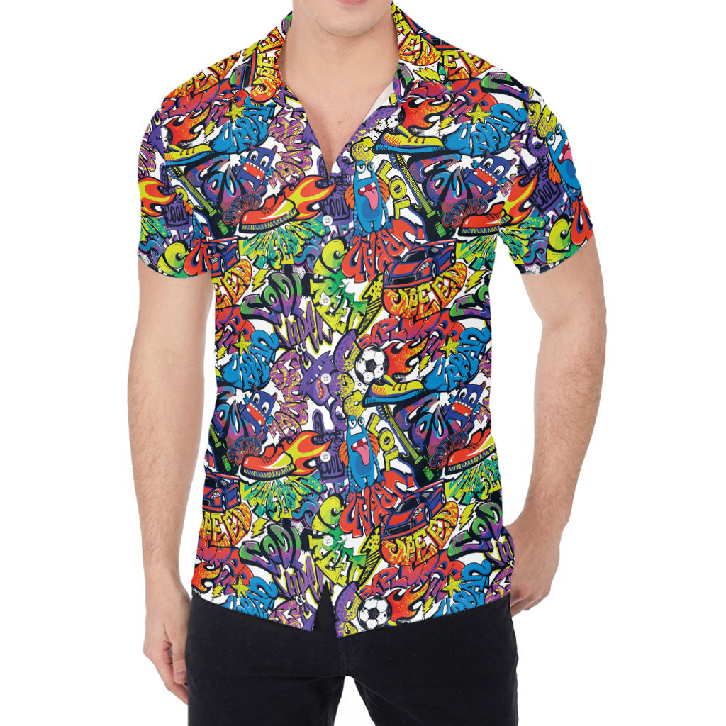 Funky Graffiti Pattern Print Men's Shirt