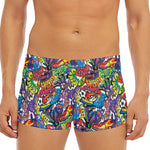 Funky Graffiti Pattern Print Men's Short Boxer Briefs