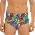 Funky Graffiti Pattern Print Men's Triangle Swim Briefs
