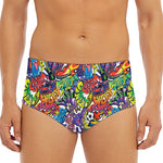 Funky Graffiti Pattern Print Men's Triangle Swim Briefs