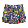 Funky Graffiti Pattern Print Mesh Shorts