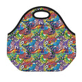 Funky Graffiti Pattern Print Neoprene Lunch Bag