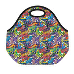 Funky Graffiti Pattern Print Neoprene Lunch Bag