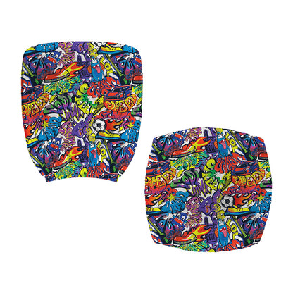 Funky Graffiti Pattern Print Office Chair Cover