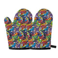 Funky Graffiti Pattern Print Oven Mitts