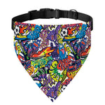 Funky Graffiti Pattern Print Over The Collar Dog Bandana