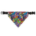 Funky Graffiti Pattern Print Over The Collar Dog Bandana